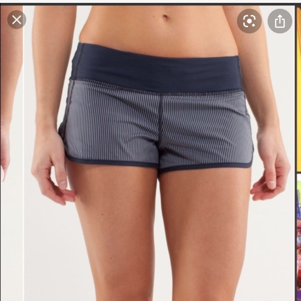Lululemon Speed Up Shorts -Navy Stripes